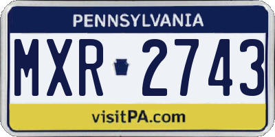 PA license plate MXR2743