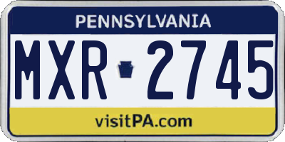 PA license plate MXR2745