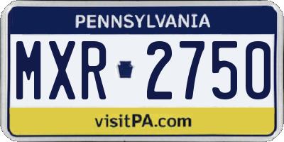 PA license plate MXR2750