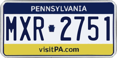 PA license plate MXR2751