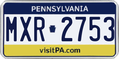 PA license plate MXR2753