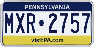 PA license plate MXR2757