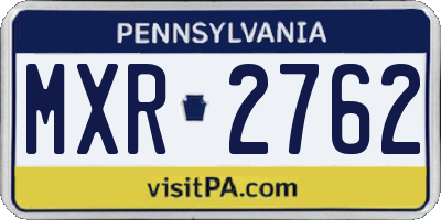 PA license plate MXR2762