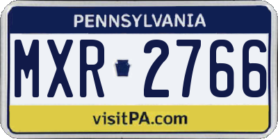 PA license plate MXR2766