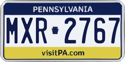 PA license plate MXR2767