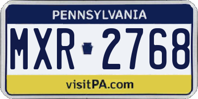 PA license plate MXR2768