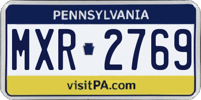 PA license plate MXR2769