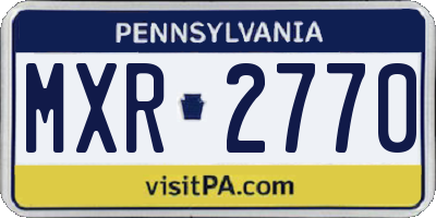 PA license plate MXR2770