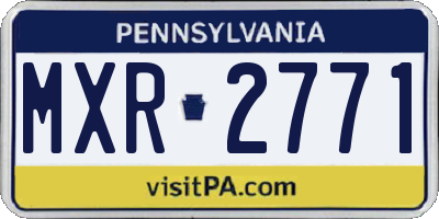 PA license plate MXR2771
