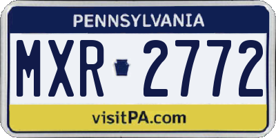 PA license plate MXR2772