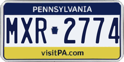 PA license plate MXR2774