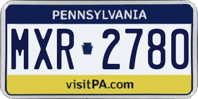PA license plate MXR2780