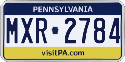 PA license plate MXR2784
