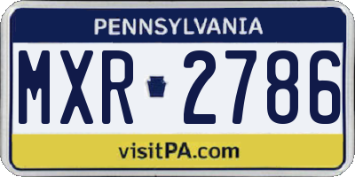 PA license plate MXR2786