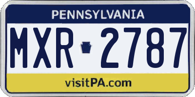 PA license plate MXR2787