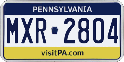 PA license plate MXR2804