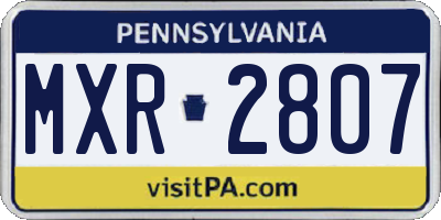PA license plate MXR2807