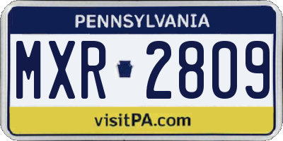 PA license plate MXR2809