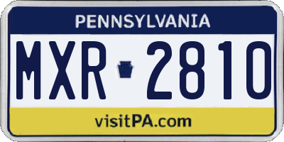 PA license plate MXR2810