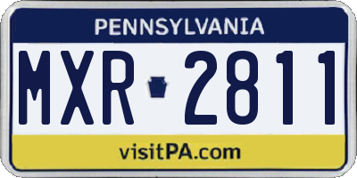 PA license plate MXR2811