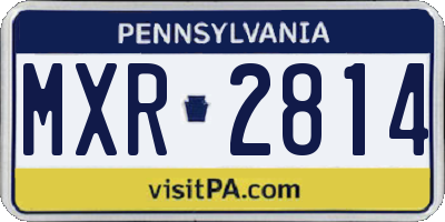 PA license plate MXR2814