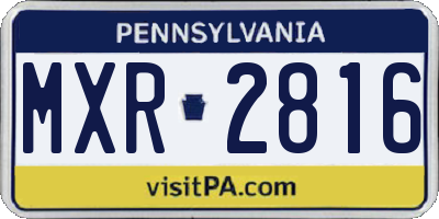 PA license plate MXR2816