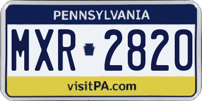 PA license plate MXR2820