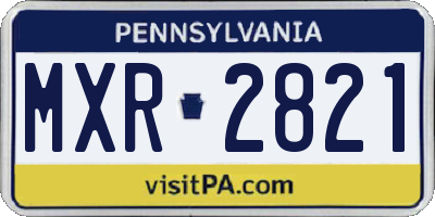 PA license plate MXR2821