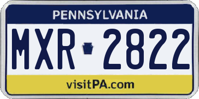 PA license plate MXR2822