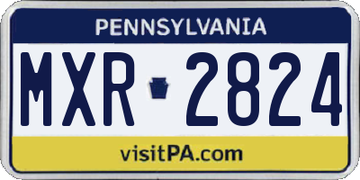 PA license plate MXR2824