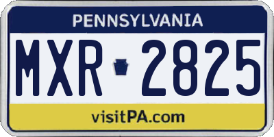 PA license plate MXR2825