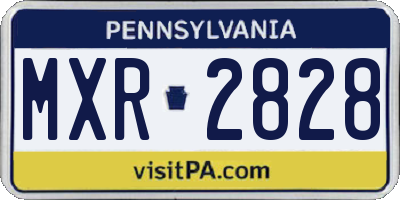 PA license plate MXR2828