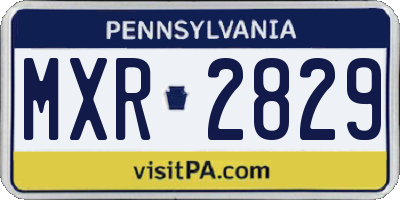 PA license plate MXR2829