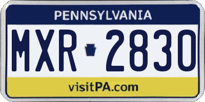 PA license plate MXR2830