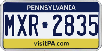PA license plate MXR2835