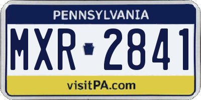 PA license plate MXR2841