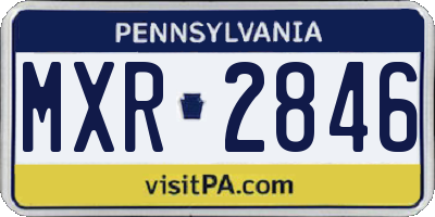 PA license plate MXR2846
