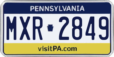 PA license plate MXR2849