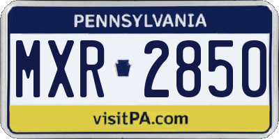 PA license plate MXR2850