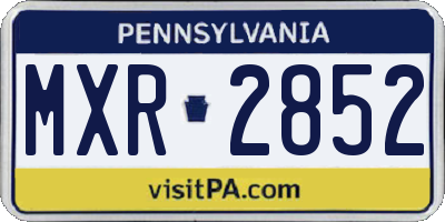 PA license plate MXR2852