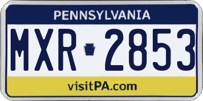 PA license plate MXR2853