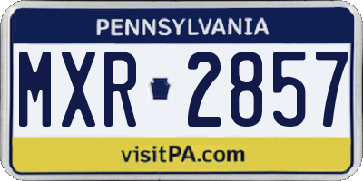 PA license plate MXR2857