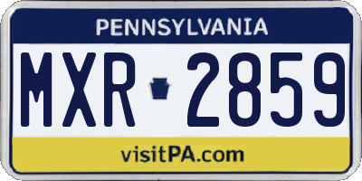 PA license plate MXR2859