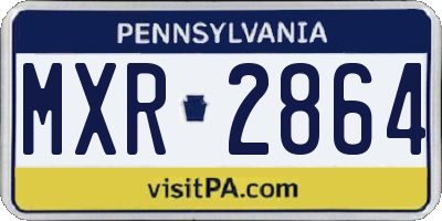 PA license plate MXR2864