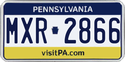 PA license plate MXR2866