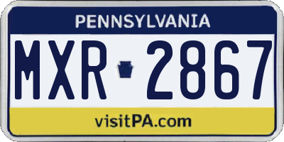 PA license plate MXR2867
