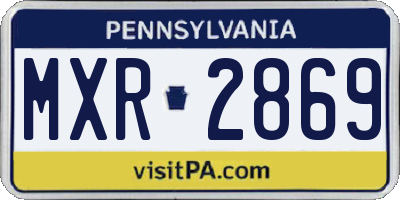 PA license plate MXR2869