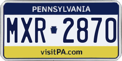 PA license plate MXR2870