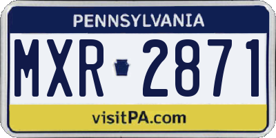 PA license plate MXR2871