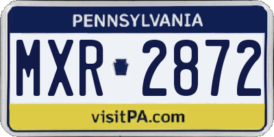 PA license plate MXR2872